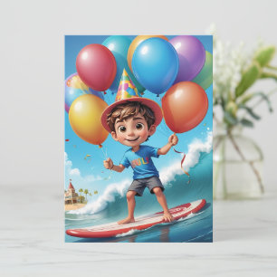 surfs up surfing beach birthday party invitations