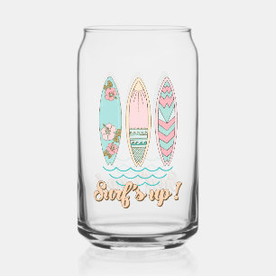 Surf's Up! Tropical Beach Summer Surfing Can Glass