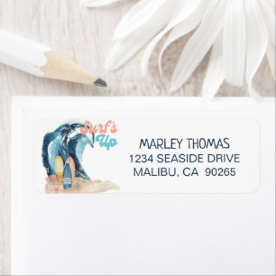 Surf's Up   Tropical Beach Wave Return Address