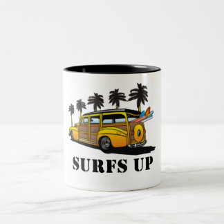 surfs up Two-Tone coffee mug