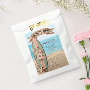 Surf's Up Vintage Floral Baby Shower Favour Bags
