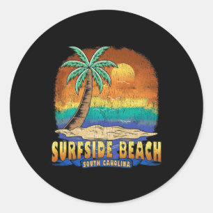 Surfside Beach South Carolina Vintage Distressed S Classic Round Sticker