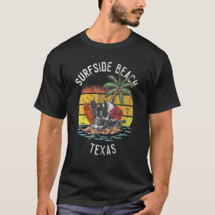 Surfside Beach Texas Palms Skull Surf Sunset Vacat T-Shirt