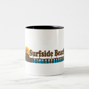 Surfside Beach. Two-Tone Coffee Mug