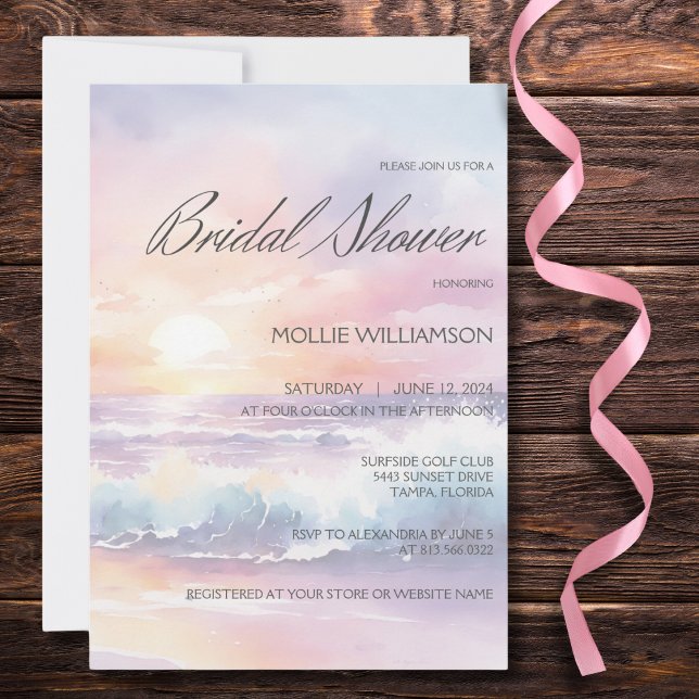 Surfside Sunset Bridal Shower Invitation (Creator Uploaded)