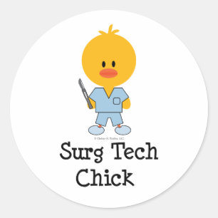 Surg Tech Chick Stickers
 Classic Round Sticker