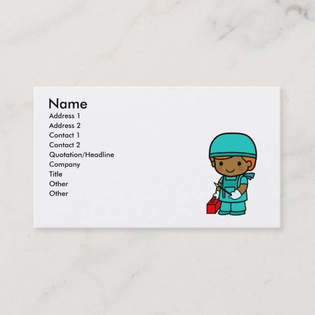 Surgeon Boy Business Card (Front)