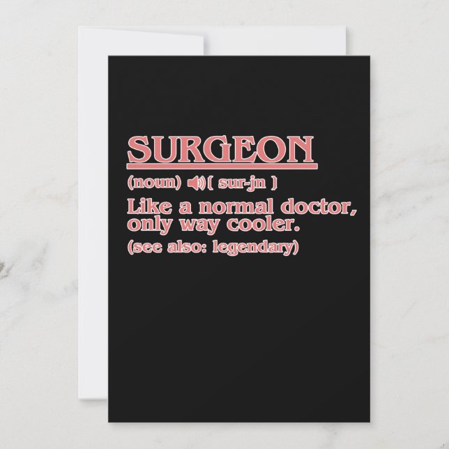 Surgeon Definition Surgery Medical Doctor Neurolog Thank You Card (Front)