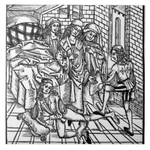 Surgeon directs as an assistant breaks and resets tile