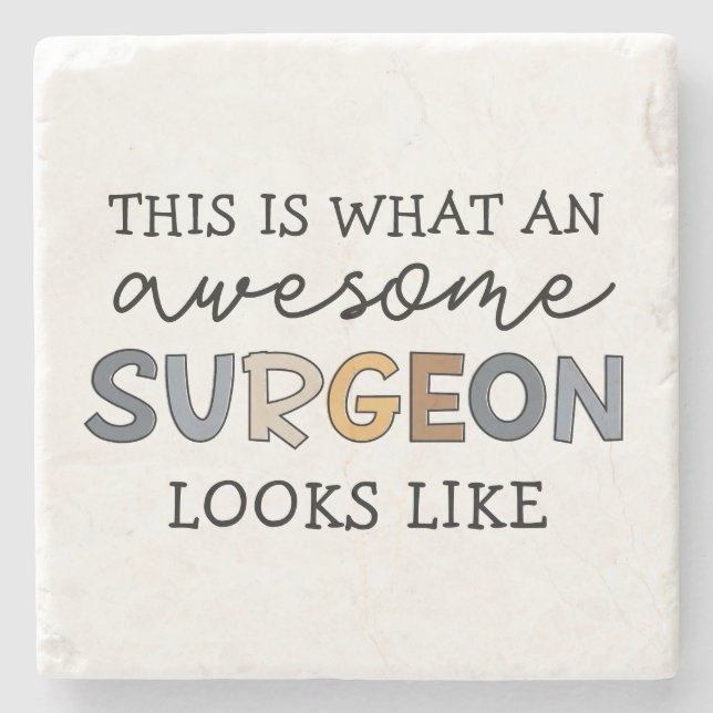 Surgeon Funny Awesome Surgeon Stone Coaster (Front)
