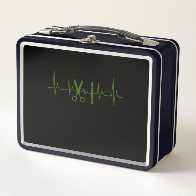 Surgeon Heartbeat Surgery Medical Doctor Neurology Metal Lunch Box (Front)