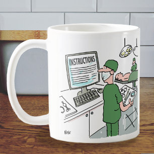 Surgeon Looks at Instructions before Operation Coffee Mug