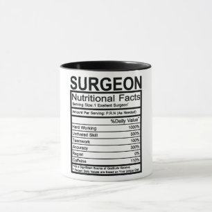 Surgeon Nutritional Facts Mug