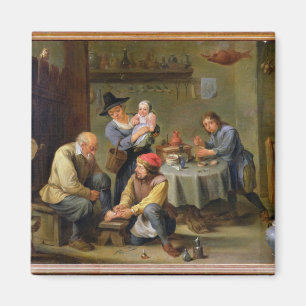 Surgeon Tending the Foot of an Old Man Magnet