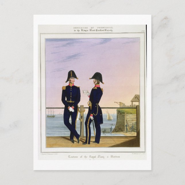 Surgeons, plate 6 from 'Costume of the Royal Navy Postcard (Front)