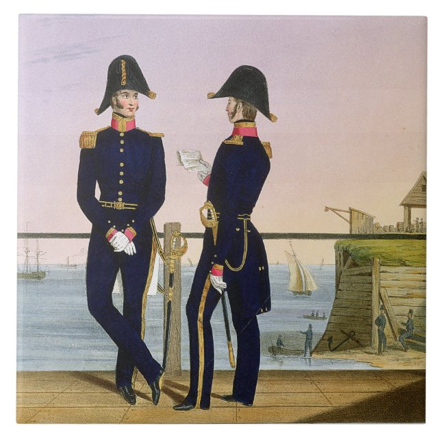 Surgeons, plate 6 from 'Costume of the Royal Navy Tile (Front)