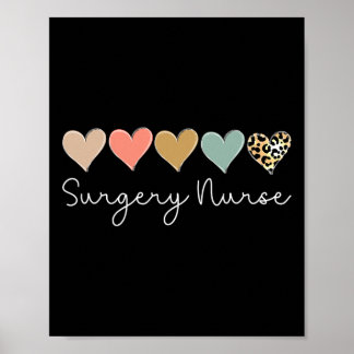 Surgery Nurse Leopard Heart, Valentine's Day Nursi Poster
