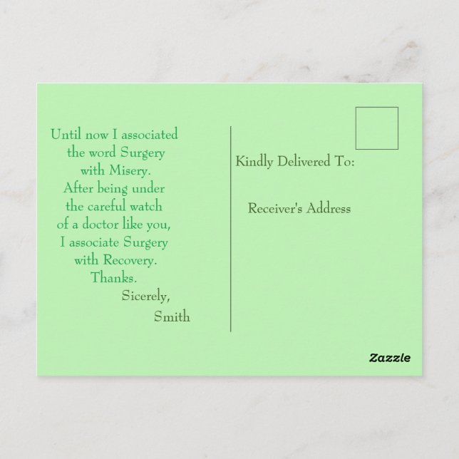  Surgery Postcard (Back)
