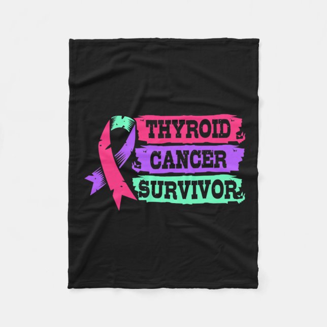 Surgery Recovery For Women Thyroid Cancer Survivor Fleece Blanket (Front)