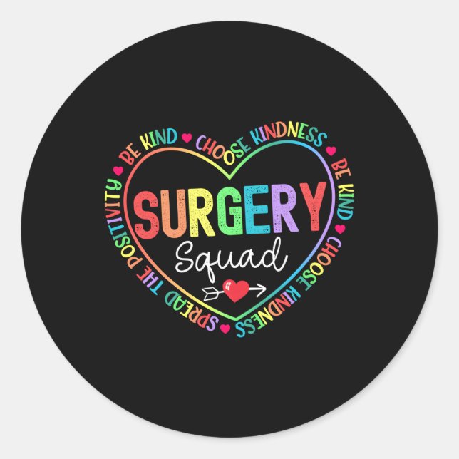 Surgery Squad Technologist Surgeon Surg Tech Surgi Classic Round Sticker (Front)