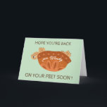 surgery support- back on feet - Get well soon  Thank You Card<br><div class="desc">Cute upside down turtle, with text Hope you get back on your feet soon. Editable name on cover, as well as inside the car- which you can delete completely, or personalise. Did your friend, parent or sibling had just hip replacement done? Knee replacement? any surgery, sickness, difficulty, uneasiness in life...</div>