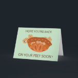surgery support- back on feet - Get well soon  Thank You Card<br><div class="desc">Cute upside down turtle, with text Hope you get back on your feet soon. Editable name on cover, as well as inside the car- which you can delete completely, or personalise. Did your friend, parent or sibling had just hip replacement done? Knee replacement? any surgery, sickness, difficulty, uneasiness in life...</div>