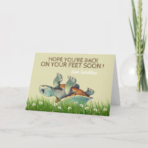surgery support- back on feet - Get well soon Thank You Card