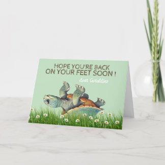 surgery support- back on feet - Get well soon Thank You Card