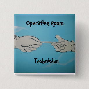 surgery tech 15 cm square badge
