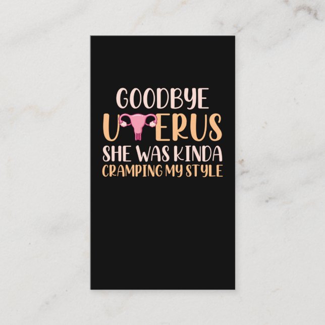 Surgery Uterus Removal Hysterectomy Recovery Business Card (Front)