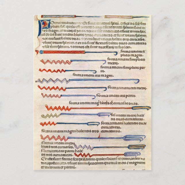 Surgical instruments from a treatise postcard (Front)