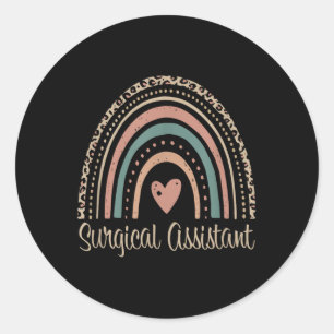 Surgical Istant Boho Rainbow Surgical First Istant Classic Round Sticker