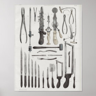 Surgical Medical Instruments Vintage Anatomy Print