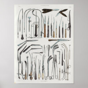 Surgical Medical Instruments Vintage Anatomy Print