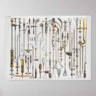 Surgical Medical Instruments Vintage Anatomy Print