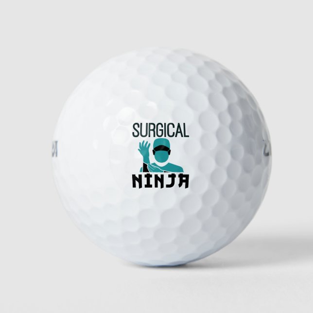 Surgical Ninja Scrub Tech Technologist Golf Balls (Front)