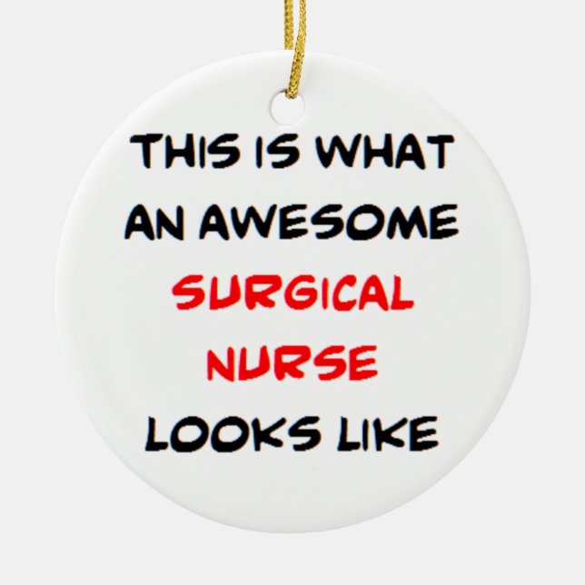 surgical nurse, awesome ceramic tree decoration (Front)