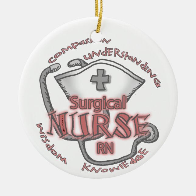 Surgical Nurse Axiom Ceramic Tree Decoration (Front)