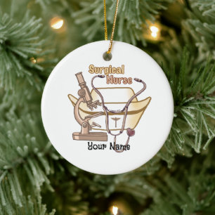 Surgical Nurse Collage Oval Ceramic Ornament