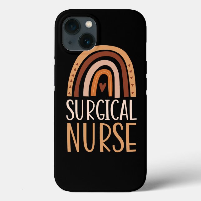 Surgical Nurse Nursing School Trendy Bohemian Rain Case-Mate iPhone Case (Back)