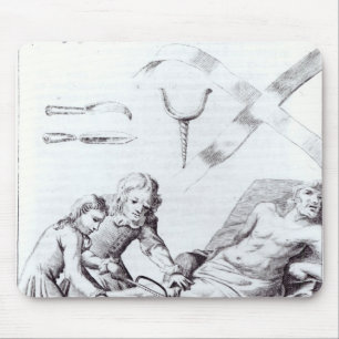 Surgical operation to amputate a leg mouse mat