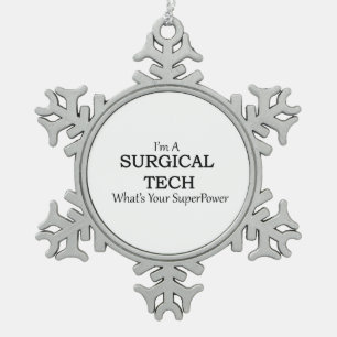SURGICAL TECH SNOWFLAKE PEWTER CHRISTMAS ORNAMENT