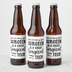 Surgical Tech Surgical Technologist Appreciation Beer Bottle Label