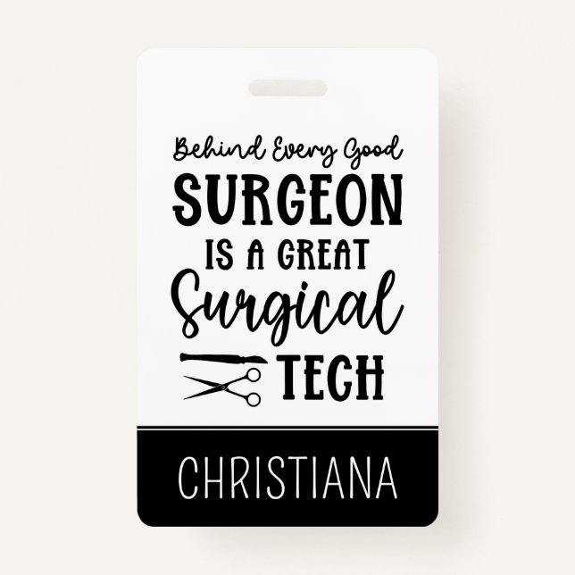 Surgical Tech | Surgical Technologist Appreciation ID Badge (Front)
