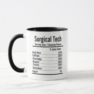 Surgical Technician Nutrition Facts Gift Mug