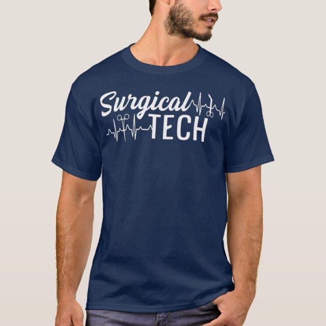 Surgical Technologist Heart Scrub Tech Premium T-Shirt (Front)