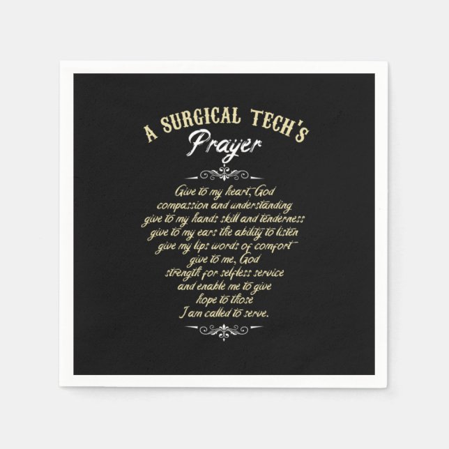 Surgical Technologist Surgeon Medical Gift Surgica Napkin (Front)