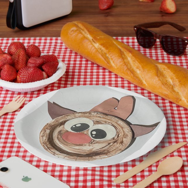 Surianna Collection (Happy Deer) Paper Plate (Picnic)