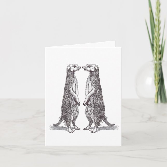 SURICATA LOVE. MEERKAT LOVE.  THANK YOU CARD (Front)