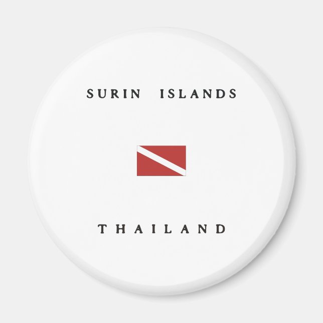 Surin Islands Thailand Scuba Dive Flag Magnet (Front)